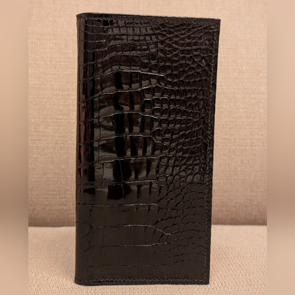 Coach Black Crocodile Bifold Wallet